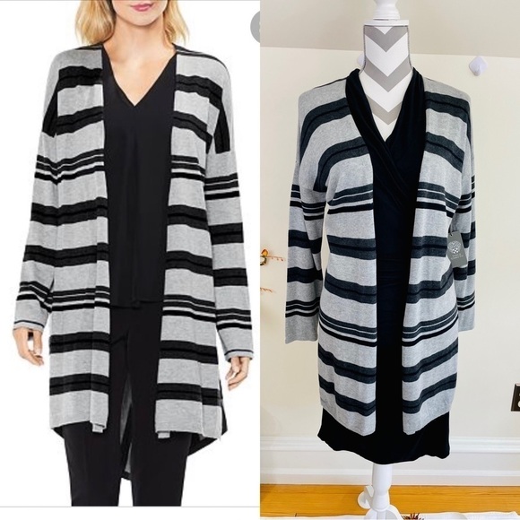 Vince Camuto Striped Duster Cardigan XS - Picture 1 of 12